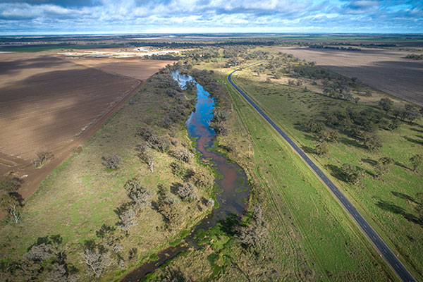 Whittaker Lagoon in the Gwydir floodplain, image captured by DPE Water drone.