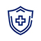 Shield with medical symbol