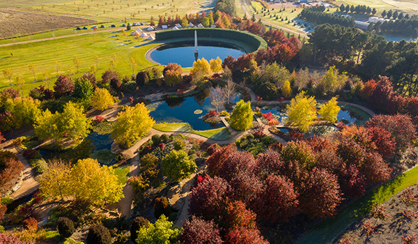 Picturesque view of Mayfield Gardens on an autumn day in Oberon, New South Wales.