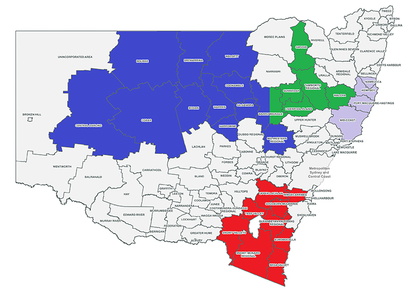 Map showing location of the regional pilot