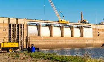 Dam wall under construction