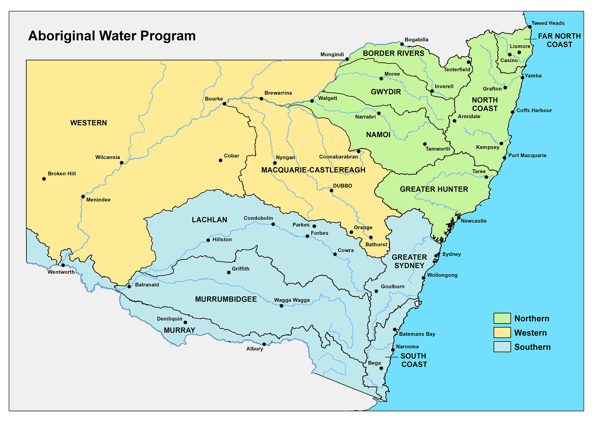 Map of NSW showing committee regions 