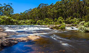 Kangaroo River toward Carrington Falls in New South Wales.