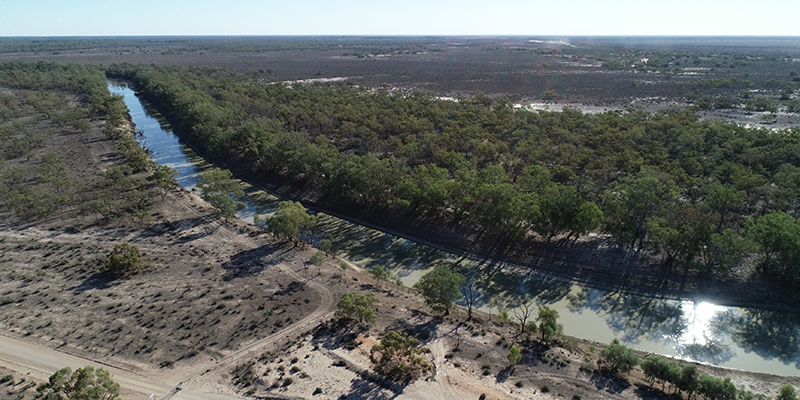 Aerial view of the Lower Murray-Darling River 