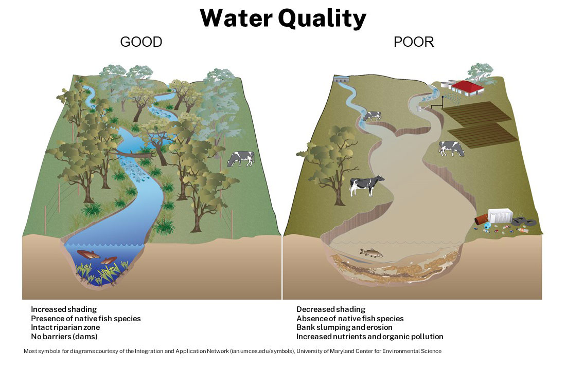 Figure 7. Good versus poor water quality