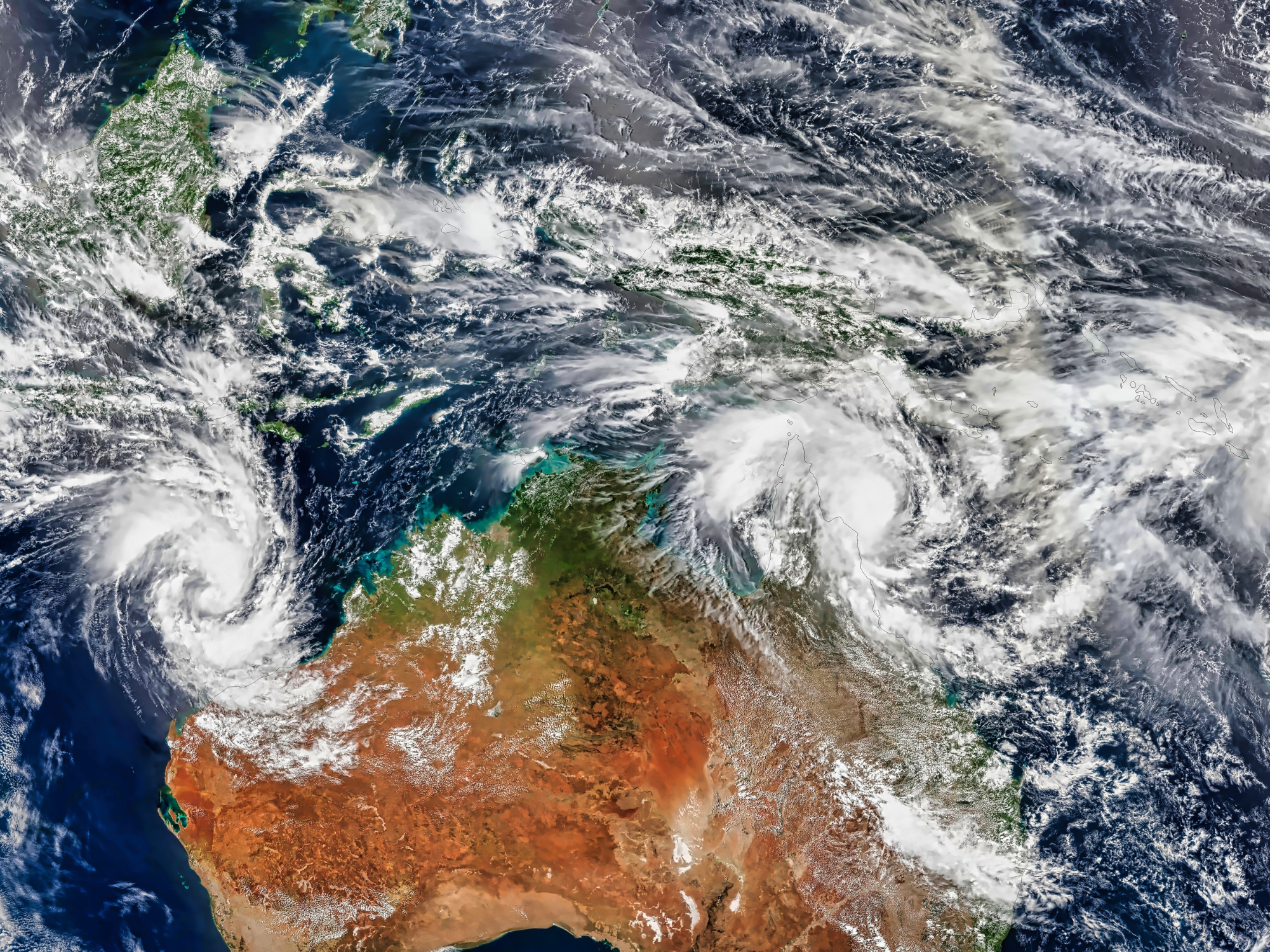 satellite image of bad weather over Australia